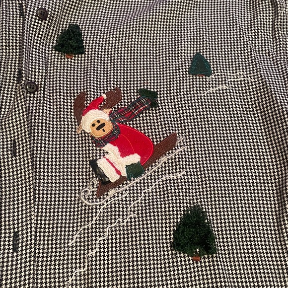NWT Vintage Lemon Grass Studio Holiday Button Up Shirt with Snowman Design - Picture 3 of 13